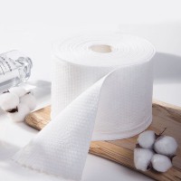 Non-woven fabric white skin care cotton facial tissue roll with pearl pattern for household